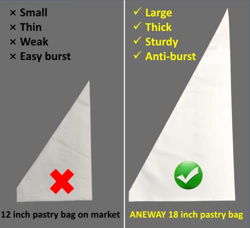 18 Inch Large Piping Bags Disposable Pastry Bags 100 Pack Thick Plastic Anti