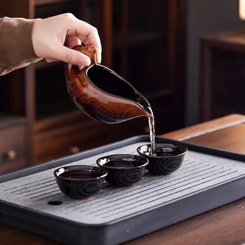Ceramic Teapot with Infuser Semi Automatic Tea Set Magic Teapot with 8 cups Gradient Color