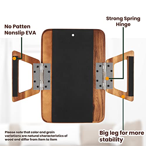 Large Acacia Sofa Arm Tray with Phone Holder