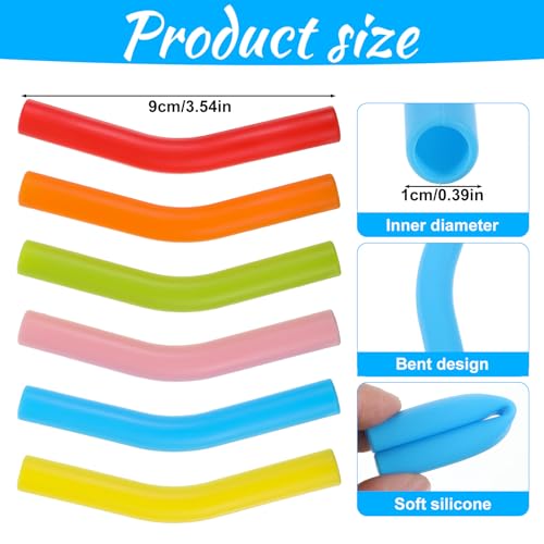6 Pcs Silicone Straw Tips (6 Count)