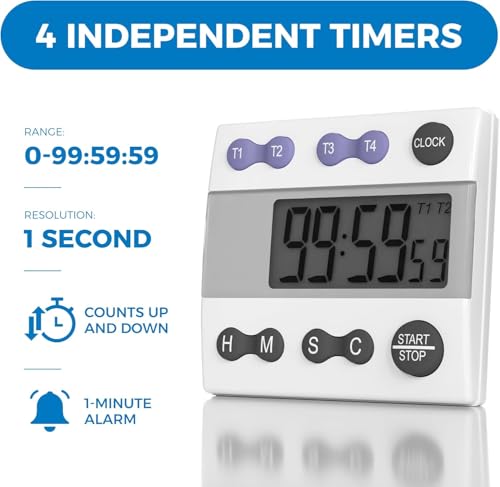 Portable Digital Kitchen & Lab Timer 810015 (2 Timer)