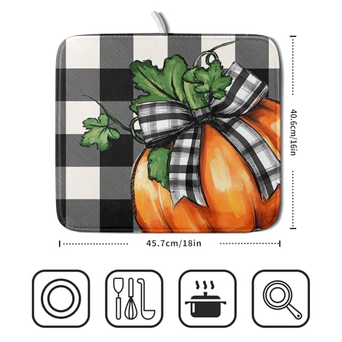 16"x18" Fall Decorative Dish Drying Mat