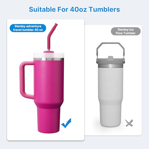 Metal Straw with Silicone Tip for 40oz Stanley Cup