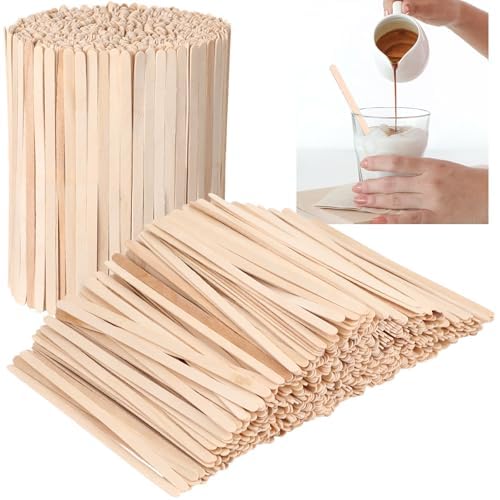 4000 Pack Birch Wood Coffee Stir Sticks 7 Inch Disposable Wooden Coffee Stirrers Bulk Long Tea Stirring Stick Round End Swizzle Beverage Mixer for Cocktail Hot Chocolate Drink Summer (4000 Count)