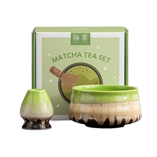 Ceramic Matcha Kit for Breakfast Afternoon Tea Contains Bowl Tea Brush Stand