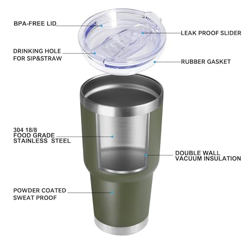 30oz Tumbler Bulk with Lid and Straw (8 Count)