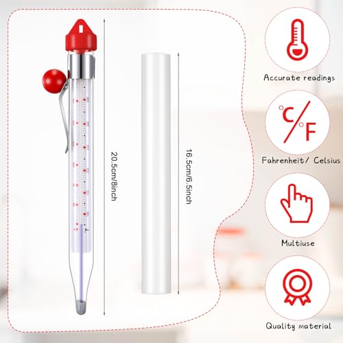1 Pcs Candy Thermometer with Pot Clip 8"
