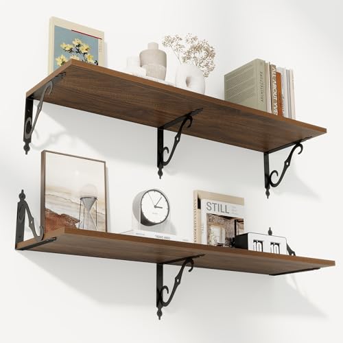 12 Inch Deep Floating Shelves for Wall (2 Count)