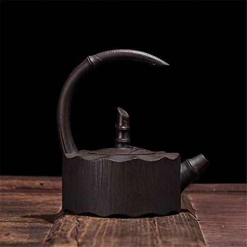 Handmade Cast Iron Teapot Iron Tea Set Gift for Adult Father Mother Family Black 1000ml