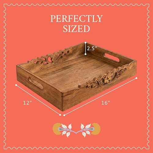 Orchid Mango Wood Serving Tray