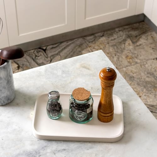 Marble Tray 12"x8" Natural Stone Vanity Tray for Countertop Bathroom Kitchen Dresser