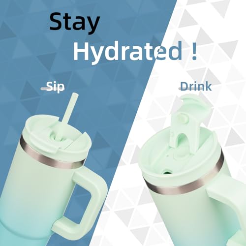 40 oz Insulated Tumbler Water Bottle with Handle