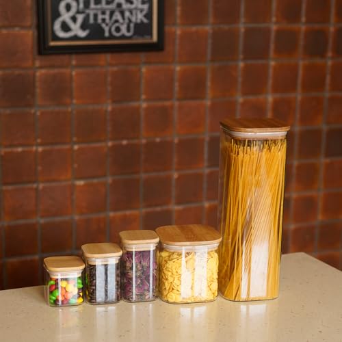 Glass Food Storage Jars Square 61oz (3 Count)