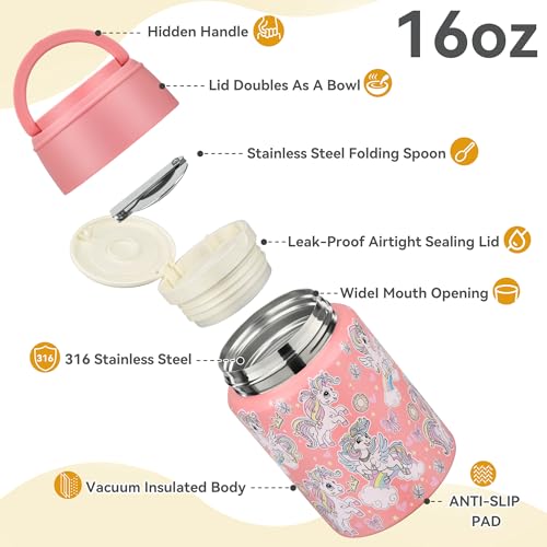 16oz Insulated Food Jar with Spoon