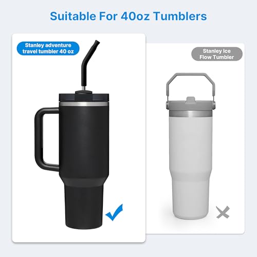 Metal Straw with Silicone Tip for 40oz Stanley Cup