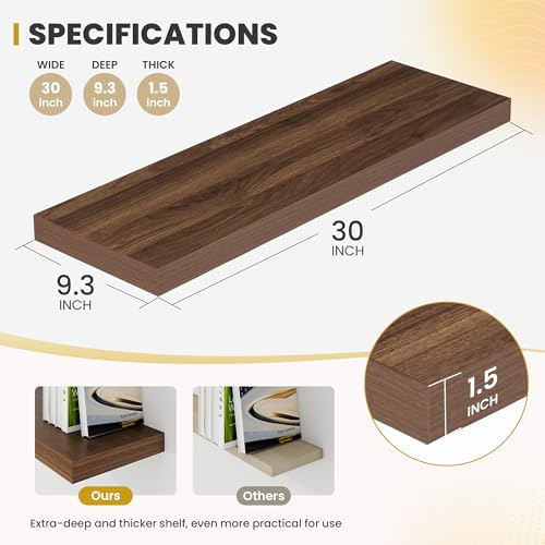30 Inch Floating Shelves (2 Count)