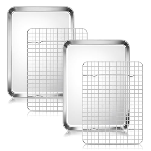 Quarter Sheet Pan with Wire Rack (4 Count)