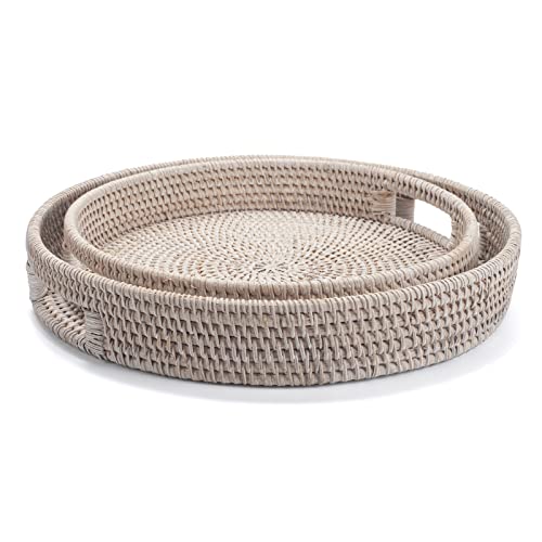 11.8 inch Round Rattan Tray