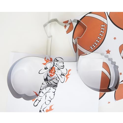 Football Jersey Helmet Cookie Cutters Set (3 Count)