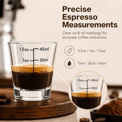 Shot Glasses Measuring Cup Set 12 Pack Espresso Shot Glasses Liquid Heavy Glass (12 Count)