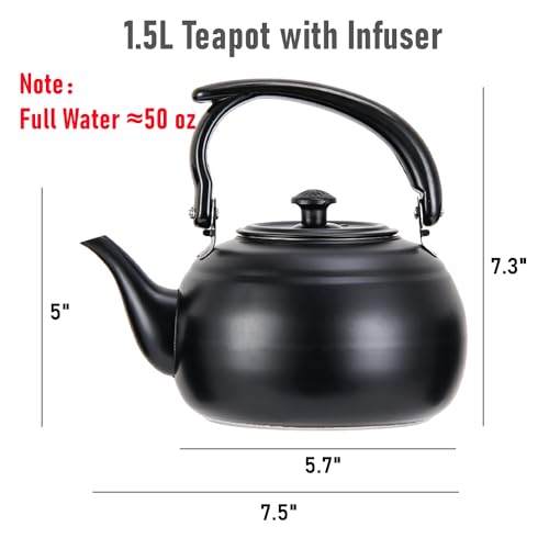 50 oz 1500ml Stainless Steel Steeping Teapot with Infuser for Loose Leaf Tea