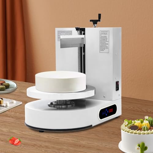 Cake Decorating Coating Machine Cream Spreading Automatic Frosting Turntable with Graduated Scraper for 4