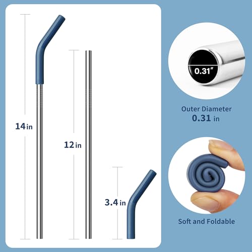 12.2" Long Metal Straw for Stanley 40oz Cup