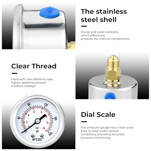0 200 Psi Low Pressure Gauge