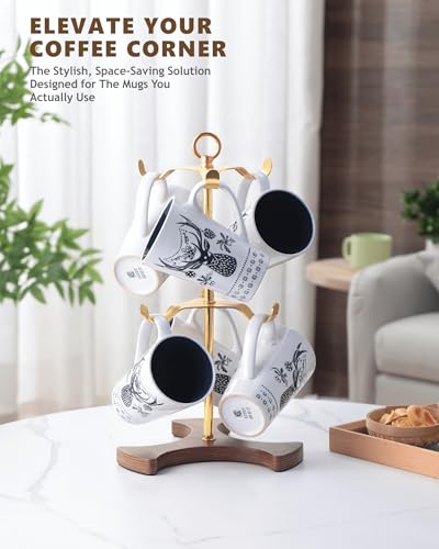 Gold Mug Holder Tree for Countertop
