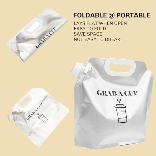 10 Pack Disposable Coffee Dispensers with Handle Coffee Box Cold Hot Beverage Dispenser COFFEE Carrier with Handle Take Out Camping Water Storage Containers Water Bag for Hiking (10 Count)