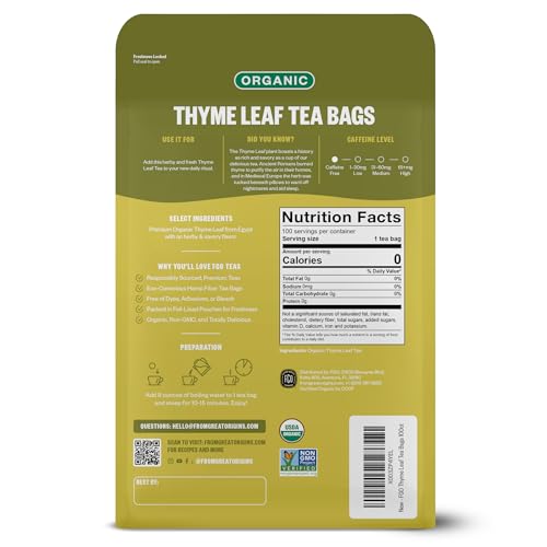 Organic Thyme Leaf Tea (100 Count)
