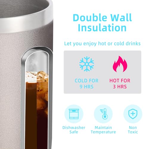 14oz Insulated Stainless Steel Coffee Mug with Lid Bulk 8 Pack (8 Count)