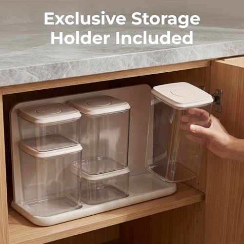 Glass Airtight Food Storage Containers with Pop Lids (5 Count)
