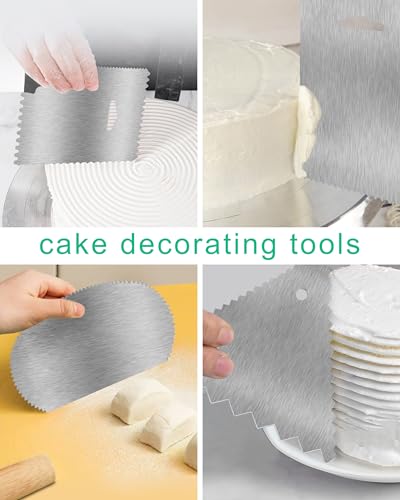 New 6pcs Cake Scraper 430 stainless Decorating Comb and Icing Smoother (6 Count)