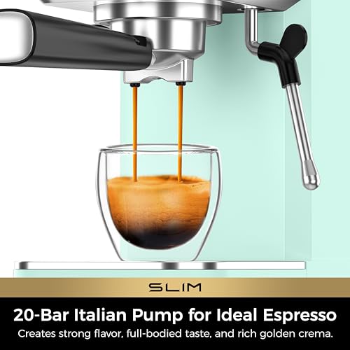 Slim Espresso Machine with Milk Frother for Home Latte