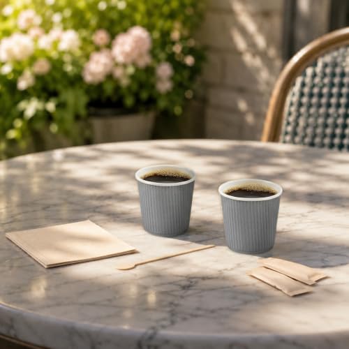 Ripple Wall Coffee Cups 500 Count 4 Ounce Insulated Gray Paper Cups