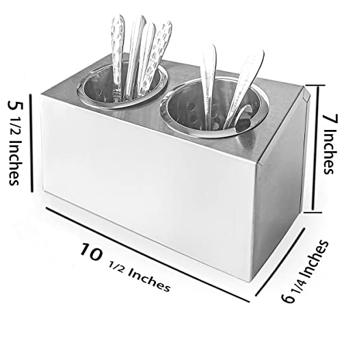 Flatware Organizers Stainless Steel Cylinder Flatware Silverware Utensil Holder Organizer Caddy