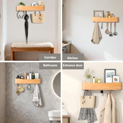 Wall Mounted Coat Rack with Shelf