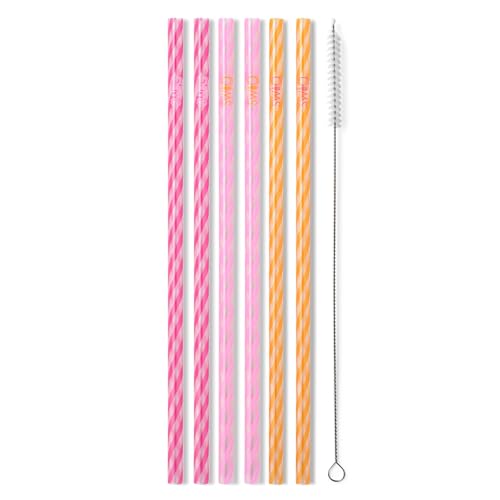 Reusable Straw Set with Cleaning Brush (6 Count)