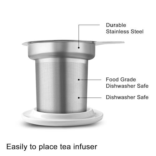 Sweejar Porcelain Tea Mug with Infuser and Lid