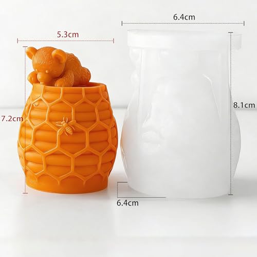 Honeycomb Bear Cylinder Candle & Resin Mold