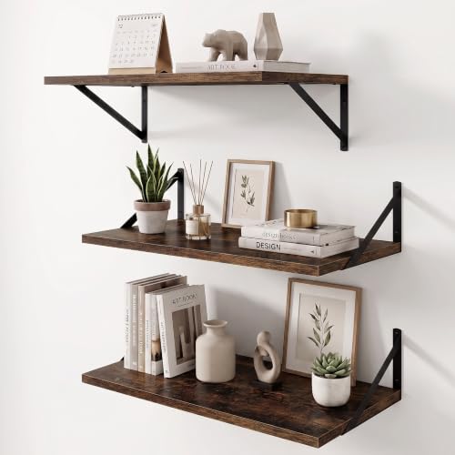 Wall Mounted Floating Shelves Set of 3