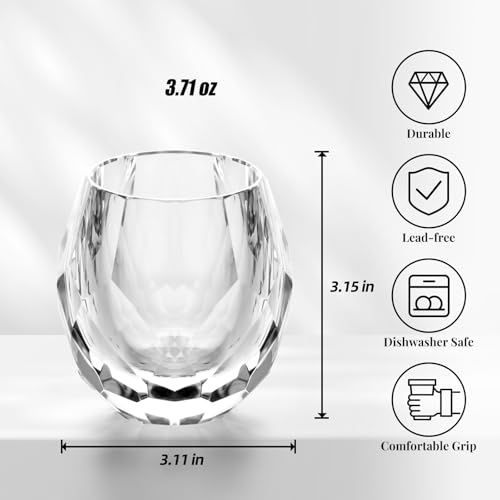 Crystal Whiskey Glasses Set of 2 Handcrafted Old Fashioned Glasses (2 Count)