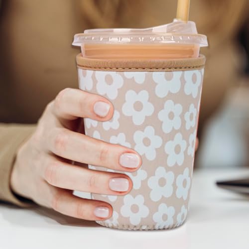 Reusable Insulated Neoprene Iced Coffee Cup Sleeve (3 Count)