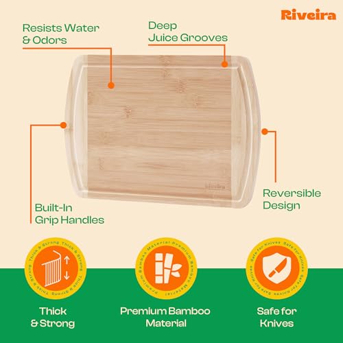Two Tone Bamboo Wood Cutting Board (3 Count)