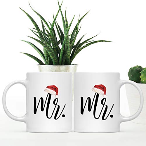 Christmas Winter Holiday 11oz. Coffee Mug Gay Couples Set (2 Count)
