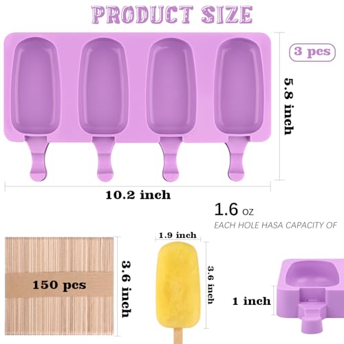 Large Oval Silicone Popsicle Molds (3 Count)