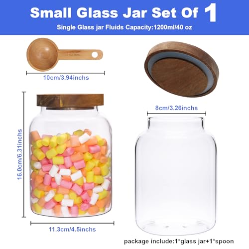 Glass Coffee Canister Glass Food Storage Jars With Airtight Lids Borosilicate Glass Coffee Canister Container for Coffee Beans & Grounds Tea Sugar Spices Kitchen