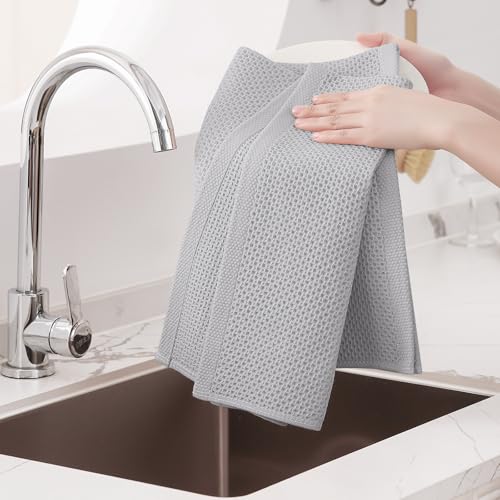 100% Cotton Oversized Waffle Weave Kitchen Towels 8 (8 Count)