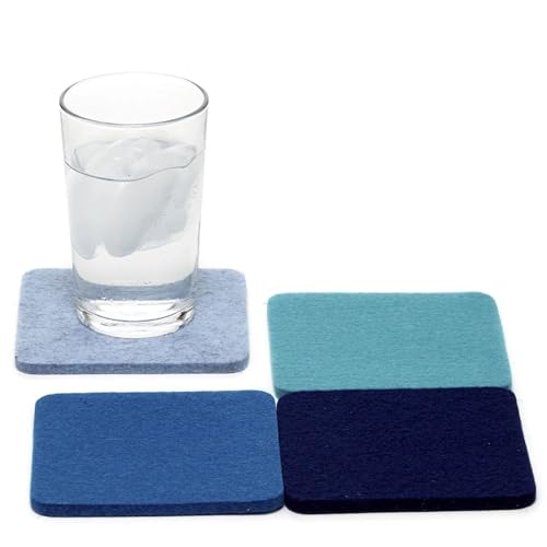 Bierfilzl Merino Wool Square Coasters Set of 4 (4 Count)
